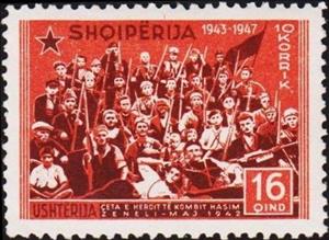Stamp, Partisan Congressional Hashim Zenelïs, Albania,  