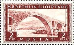 Stamp, Vezirs Bridge over the Drin, Albania,  , Bridges