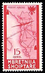 Map of Albania Showing Air Routes