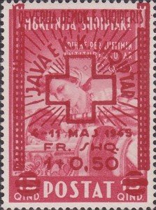 Stamp, Red cross, Albania,  , Red Cross and Red Crescent