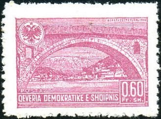 Stamp, Berat Bridge, 22/10/1943, Albania,  , Landscapes