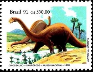 Stamp, Apatosaurus, Brazil,  , Dinosaurs