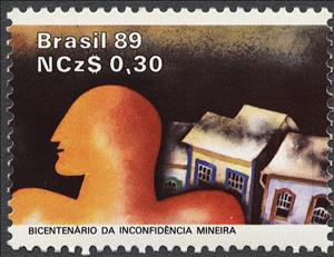 Stamp, 2º Century Inconfidencia Mineira, Brazil,  , Independency Activists, Buildings