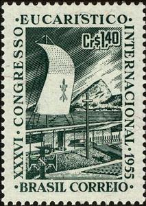 Stamp, Eucharistic Congress, Brazil,  