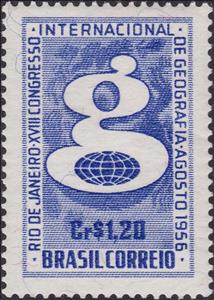 Stamp, Publicity of the 18th international congress of geography, Brazil,  
