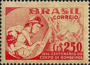 Stamp, Firefighter, Brazil,  