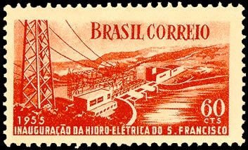 Stamp, Inauguration of the hydroelectric power plant of Paulo Afons, Brazil,  