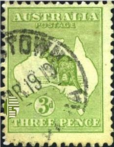 Stamp, Kangaroo and map, Australia,  , Maps, Kangaroos, Animals (Fauna)