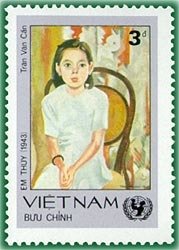 "Little Thuy" - painting by Tran Van Can