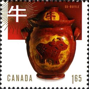 Stamp, Year of the Ox, Canada,  , Chinese New Year
