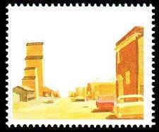 Stamp, 'ghost town' variety, missing brown inscriptions, Canada,  