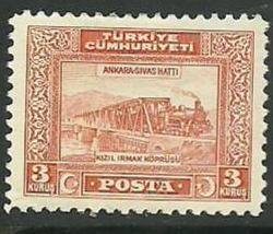 Stamp, Railroad Bridge over the river Kizil, Turkey,  