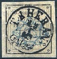 Stamp, Rectangle with a coloured netprint, Iran,  