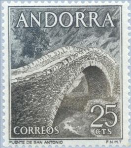 Stamp, Landscapes, Andorra, Spanish Administration,  , Landscapes, Bridges