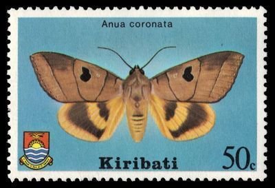 Stamp, Moth (Anua coronata), Kiribati,  , Insects, Butterflies