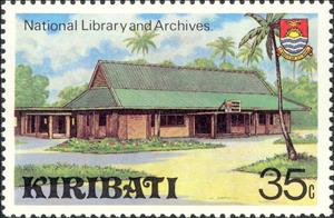 Stamp, National Library, Kiribati,  , Buildings