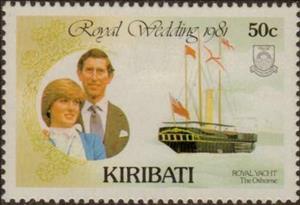 Stamp, The Osborne, Kiribati,  , Ships, Royalty, Flags, Sailing Ships