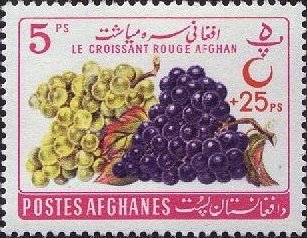 Stamp, Vitis vinifera, Afghanistan,  , Fruits