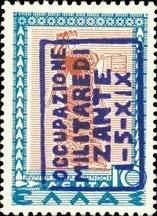 Stamp, Greece Stamp Overprinted in Blue, Italian colonies, territories and occupations,  