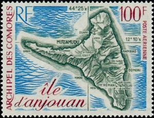 Stamp, Anjouan, Comoros,  , Maps