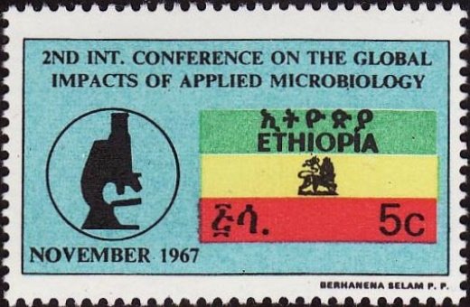 Microscope and Ethiopian Flag
