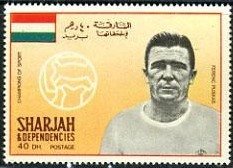 Stamp, Ferenc Puskás (1927-2006), Sharjah,  , Football (Soccer)
