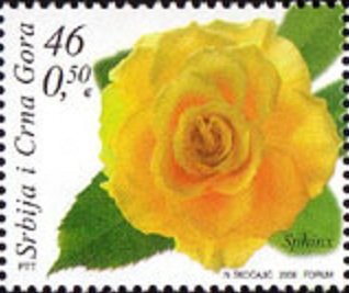Stamp, Sphinx, Serbia and Montenegro,  , Roses