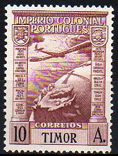 Stamp, Airplane over Globe, East Timor,  