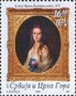 Girl with Blue Bow and Rose