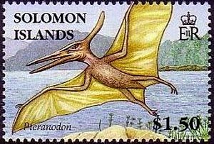 Stamp, Pteranodon, Solomon Islands,  , Prehistorical Animals