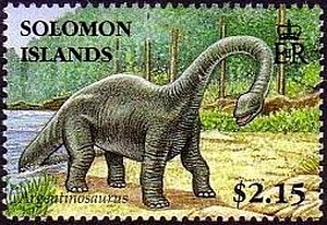 Stamp, Argentinosaurus, Solomon Islands,  , Prehistorical Animals