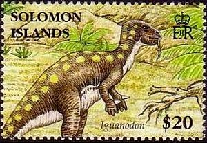 Stamp, Iguanodon, Solomon Islands,  , Prehistorical Animals