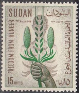 Stamp, Corn into a Hand, Sudan,  , Plants (Flora)