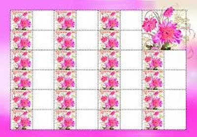 Mini Sheet, Flowers, Ukraine,  