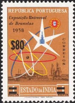 Stamp, Overprints New Value, India, Portuguese,  