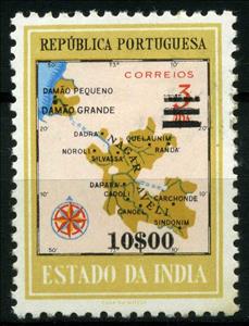 Stamp, Definitives overprinted, India, Portuguese,  , Maps