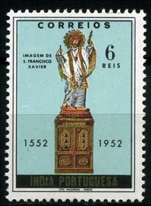 Stamp, 400th anniversary Franz Xaver, India, Portuguese,  