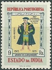 Stamp, Afonso de Albuquerque, India, Portuguese,  