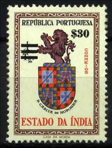 Stamp, Definitives overprinted, India, Portuguese,  