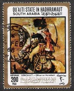 Stamp, Gericault - Officer on horseback, Aden,  , Paintings