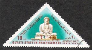 Stamp, Giant Buddha at Kamakura, Aden,  , Triangle Stamps