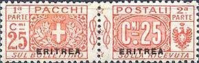 Pacchi Postali Overprint "Eritrea"