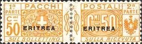Stamp, Pacchi Postali Overprint "Eritrea", Italian colonies, territories and occupations,  