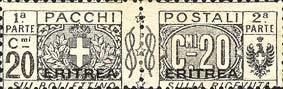 Pacchi Postali Overprint "Eritrea"