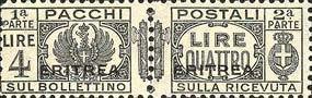 Pacchi Postali Overprint "Eritrea"