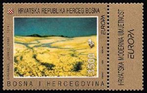 Stamp, Modern art, Bosnia and Herzegovina, Croatian Administration,  , C.E.P.T., Europe
