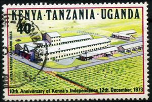 Stamp, Tea Factory at Nandi Hills, East African Community,  , Industry, Buildings, Tea, Anniversaries and Jubilees
