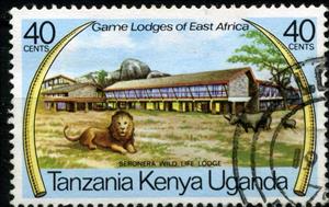 Stamp, Seronera - Tanzania, Lion (Panthera leo), East African Community,  , Tourism, Лев, Buildings, Animals (Fauna)