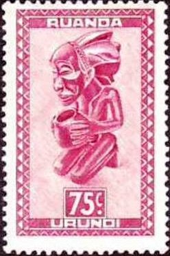 Stamp, Statuette, Ruanda-Urundi,  , Folklore, Art, Carving Items
