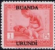 type "Vloors" Belgian Congo Bel BE C128 with overprint